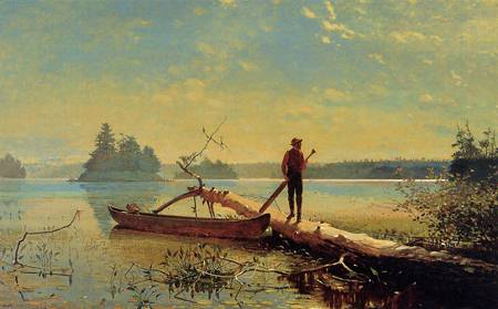(image for) Handmade oil painting Copy paintings of famous artists Winslow Homers Paintings An Adirondack Lake1870
